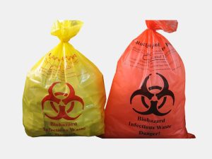 Biohazard waste bags yellow